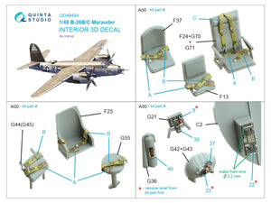 Quinta Studio QD48494 B-26B/C Marauder 3D-Printed coloured Interior on decal paper (ICM) 1/48 – Bild 2