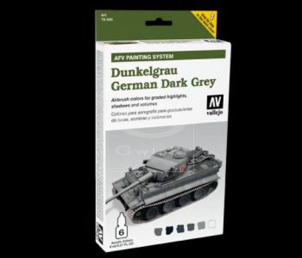 Vallejo 78400 Dunkelgrau German Dark Gray AFV Painting System 6 x 8 ml