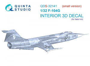 Quinta Studio QDS-32141 F-104G 3D-Printed &amp;amp; coloured Interior on decal paper (Italeri) (small version) 1/32