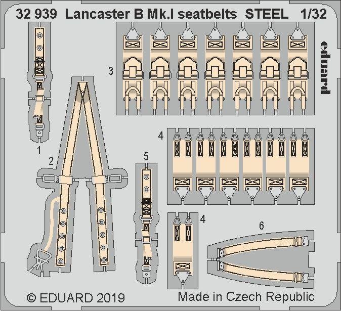 Eduard 32939 Lancaster B Mk. And seatbelts STEEL 1/32 HONG KONG MODELS