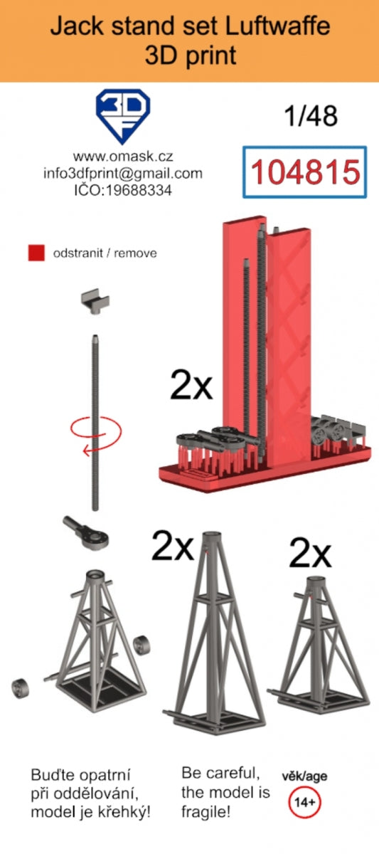 Omask 104815 Jack stand set Luftwaffe 3D print 1/48 – image 2