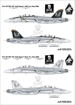 HobbyDecal AL48002V1 F/A-18F VFA-103 Jolly Rogers May 2006 1/48