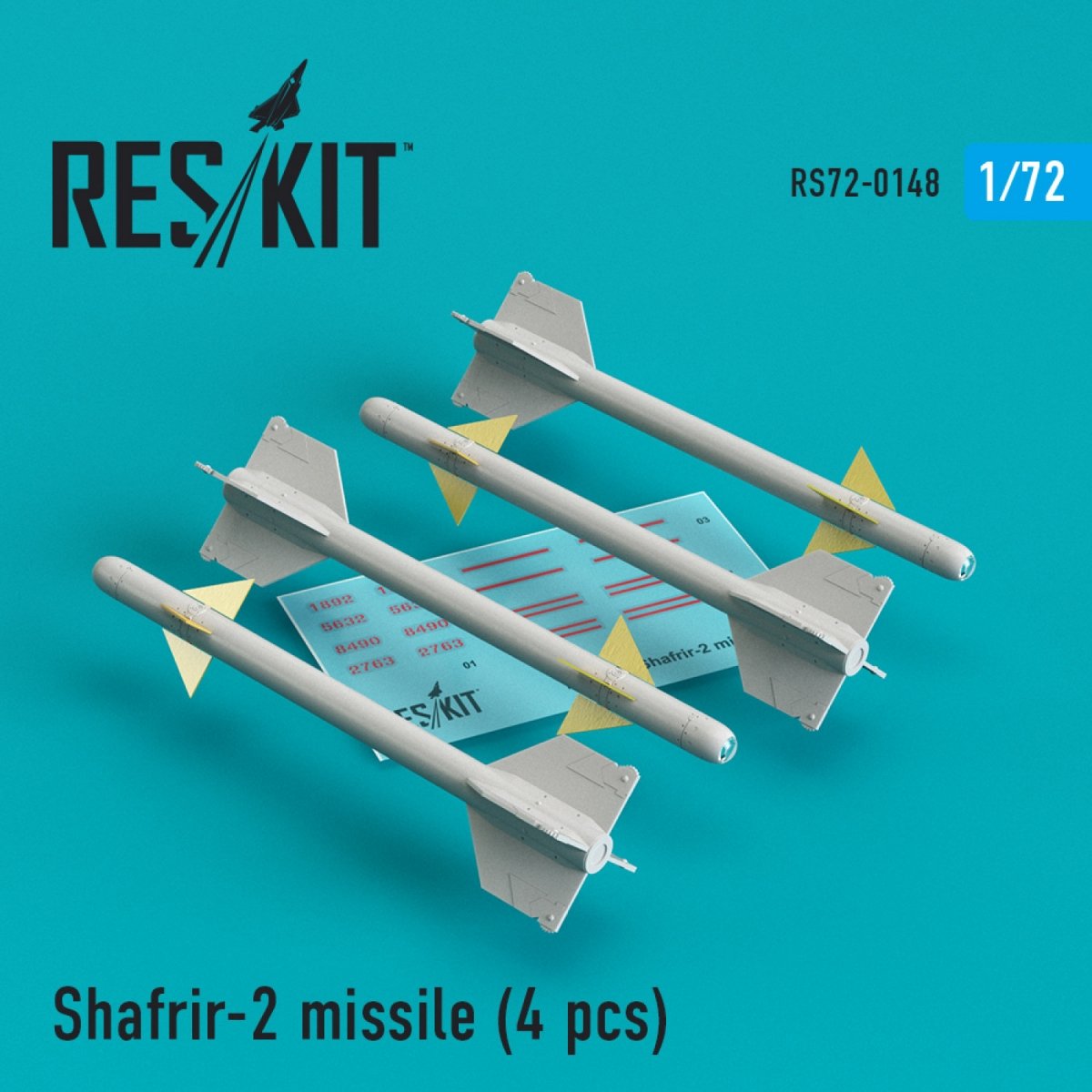 RESKIT RS72-0148 SHAFRIR-2 MISSILES (4 PCS) 1/72