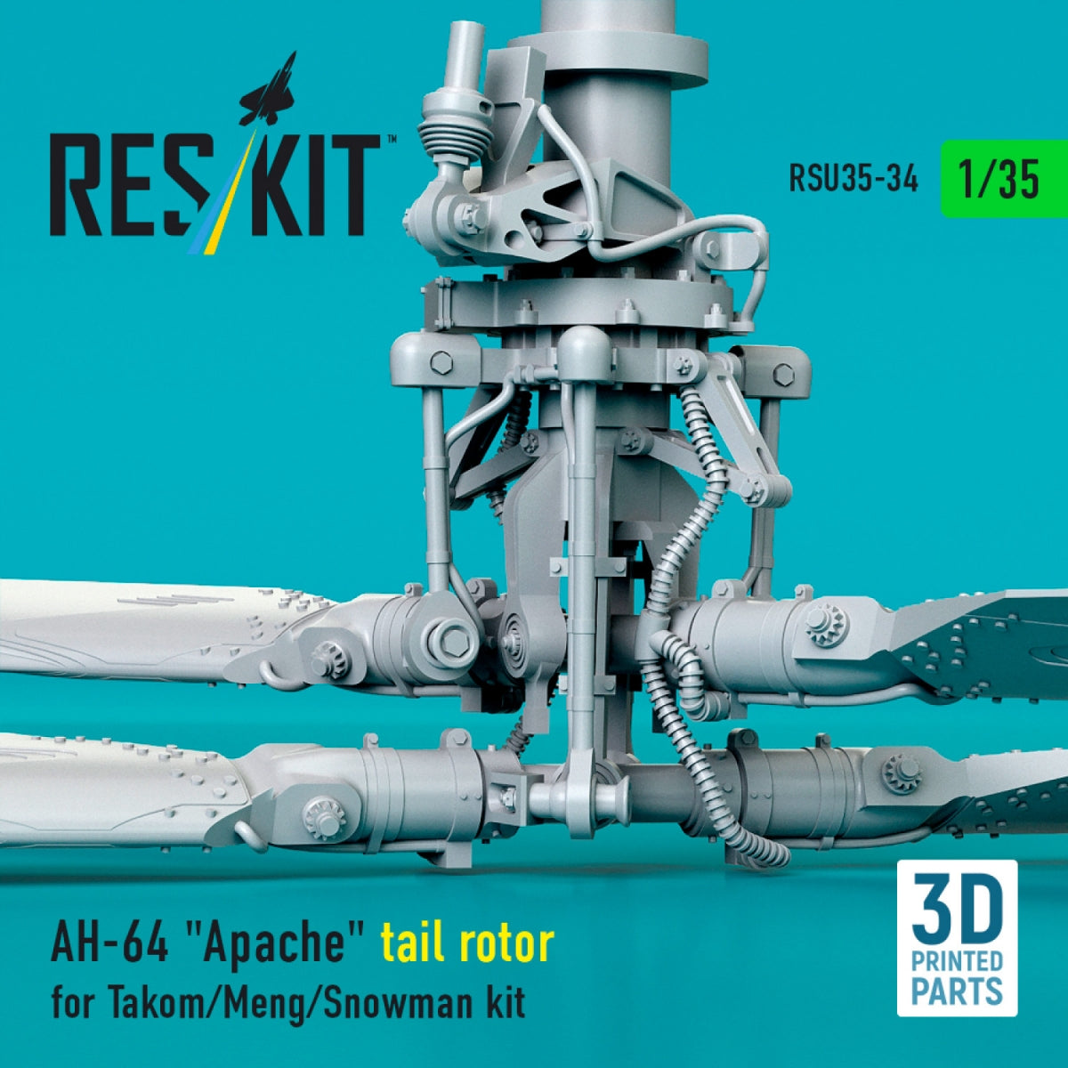 RESKIT RSU35-0034 AH-64 "Apache" tail rotor for Takom/Meng/Snowman kit (3D Printed) 1/35