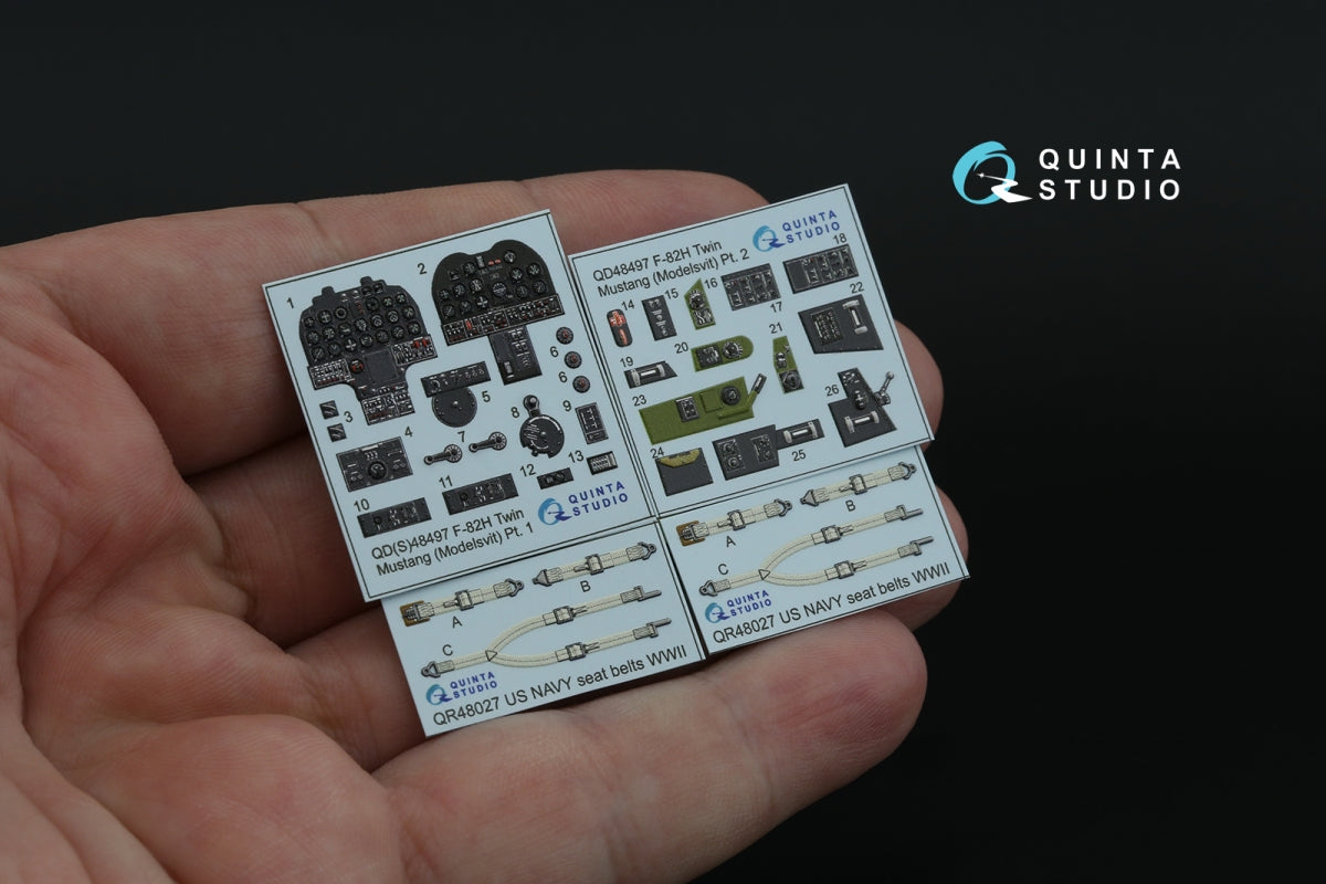 Quinta Studio QD48497 F-82H Twin Mustang 3D-Printed coloured Interior on decal paper (Modelsvit) 1/48 – immagine 3