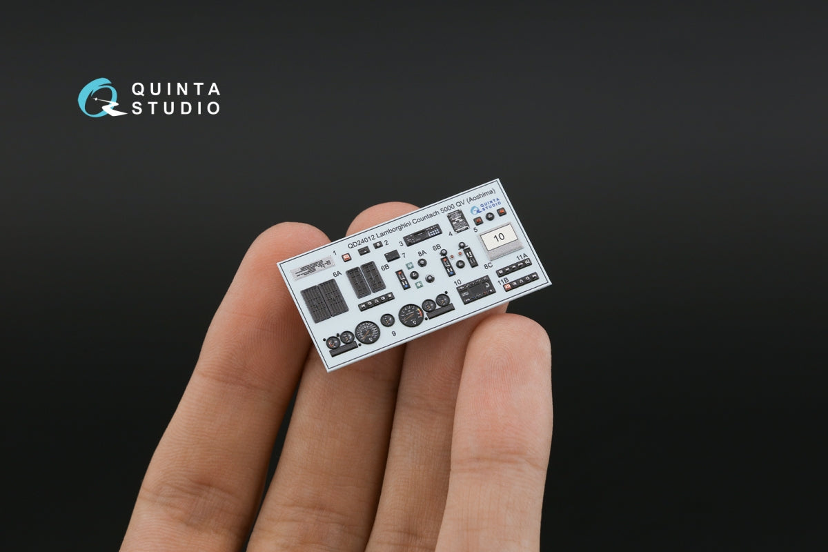 Quinta Studio QD24012 Lamborghini Countach 5000 QV 3D-Printed colored Interior on decal paper (Aoshima) 1/24 – image 3