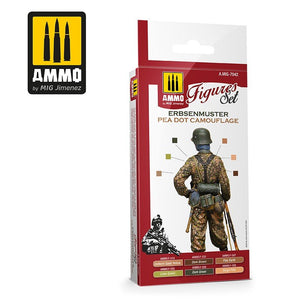 AMMO of Mig Jimenez 7042 Erbsenmuster Pea Dot Camouflage Figures Set Set 6x17ml – immagine 2