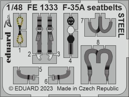 Eduard FE1333 F-35A seatbelts STEEL TAMIYA 1/48
