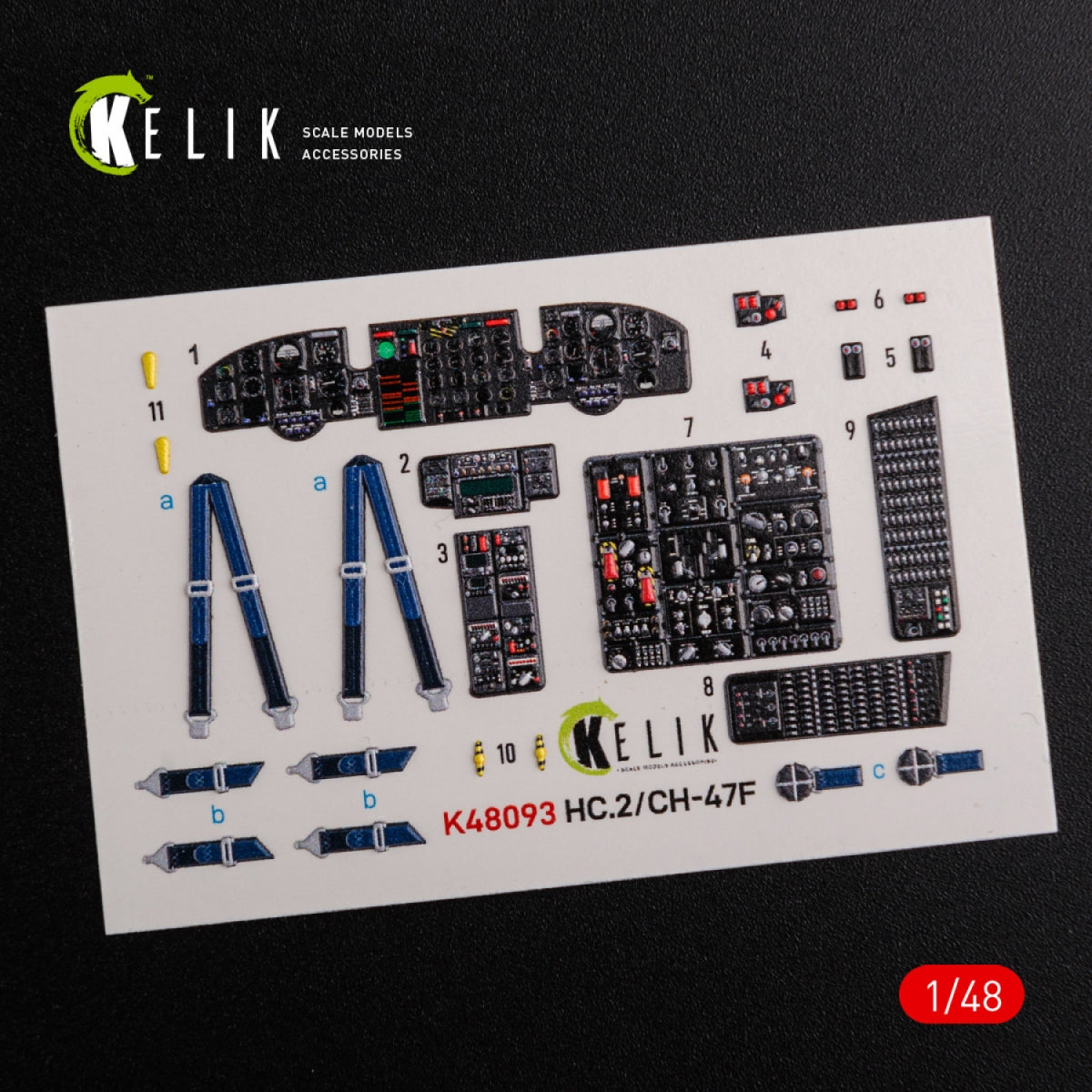 KELIK K48093 CH-47F interior 3D decals for Italeri kit 1/48 – immagine 3