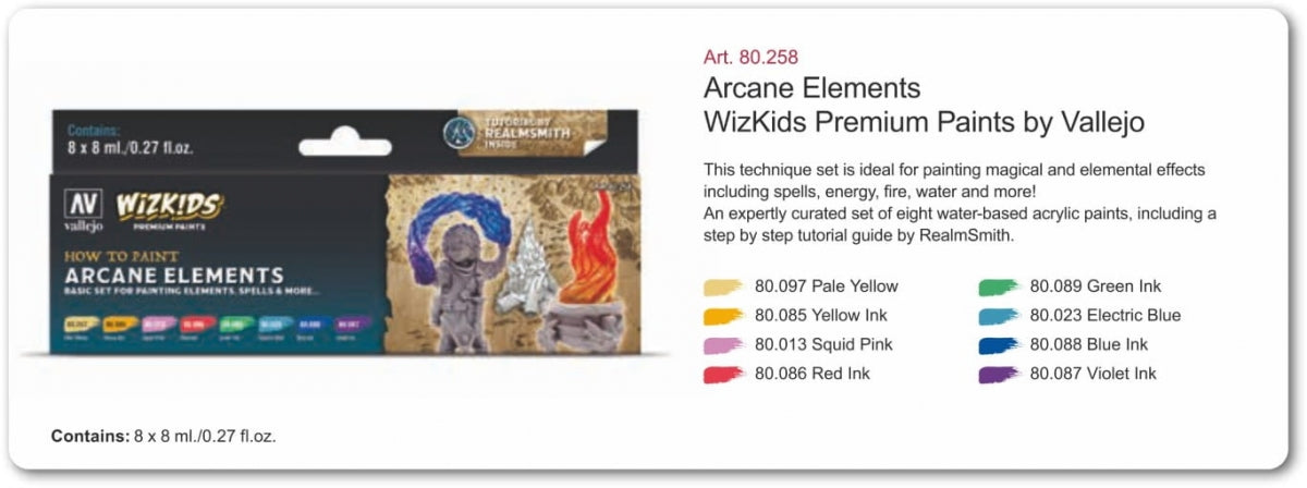 Vallejo 80258 Wizkids Arcane Elements Set 8x8ml – Bild 2