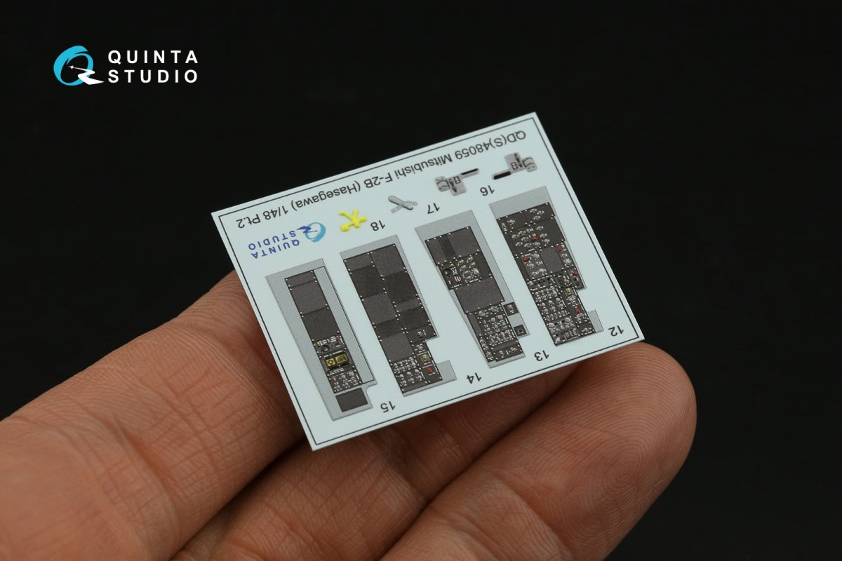 Quinta Studio QDS-48059 Mitsubishi F-2B 3D-Printed coloured Interior on decal paper (Hasegawa) (small version) 1/48 – immagine 4