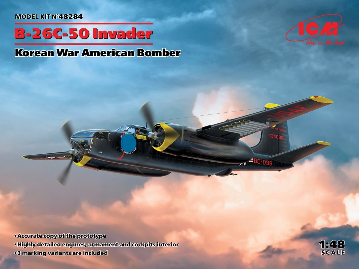 ICM 48284 B-26C-50 Invader, bombardier américain de la guerre de Corée, échelle 1/48