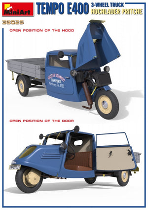 MiniArt 38025 TEMPO E400 HOCHLADER PRITSCHE CAMION 3 ROUES 1/35 – image 4
