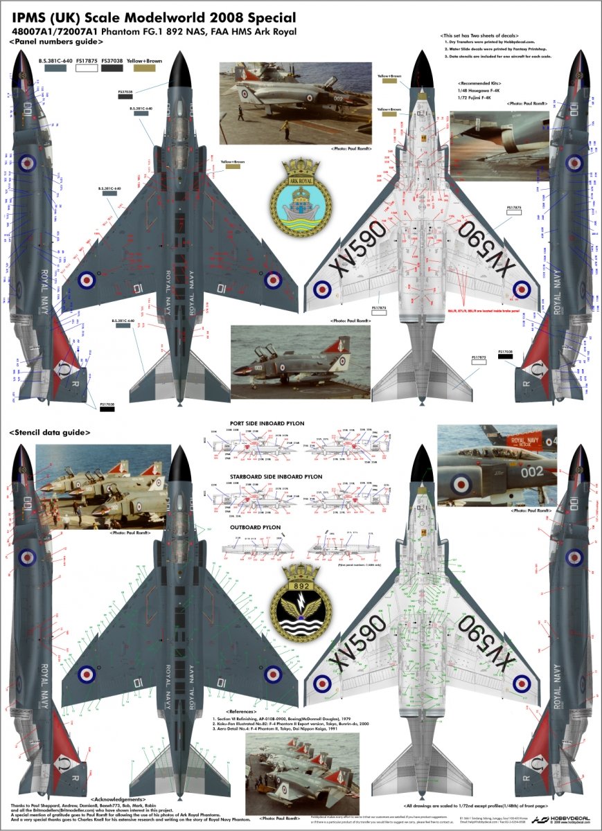 HobbyDecal AL48007V1 Pahntom FG.1 892 Nas, HMS FAA Ark Royal 1/48 – immagine 2