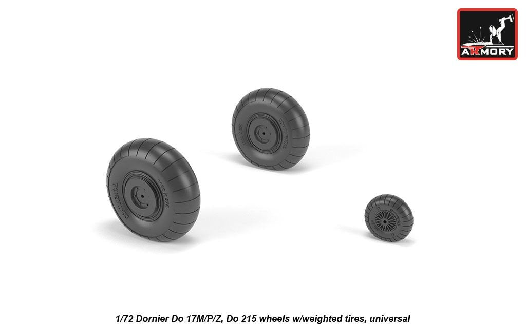 Armory Models AW72205 Dornier Do 17M/P/Z, Do 215 wheels w/weighted tires 1/72 – Bild 3