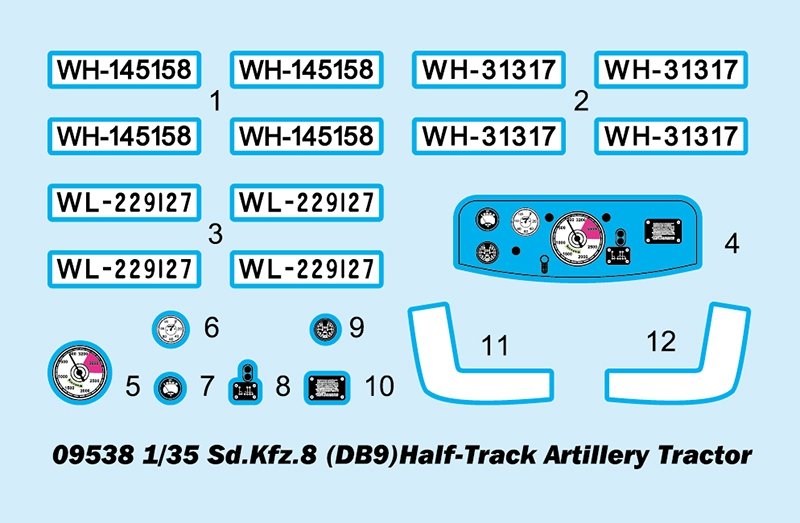 Trumpeter 09538 Sd.Kfz.8 (DB9)Half-Track Artillery Tractor 1/35 – immagine 3