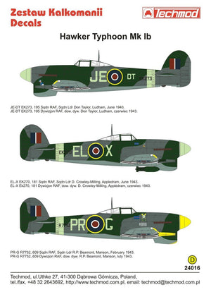 Techmod 24016 Hawker Typhoon Mk Ib 1/24 – Bild 2