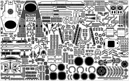 Pontos 37034FB USS BB-63 Missouri 1945 Ensemble de détails avancés pour maquette Hobbyboss (pont en bois teinté bleu 20B) 1/350 – image 27