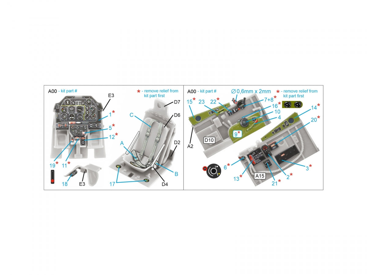 Quinta Studio QD48462 P-51D/K 3D-Printed coloured Interior on decal paper (Meng) 1/48 – Bild 2
