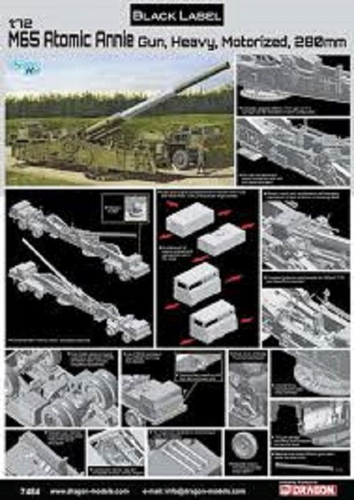 Dragon 7484 M65 Atomic Annie Gun Heavy Motorized 280mm 1/72 – immagine 2