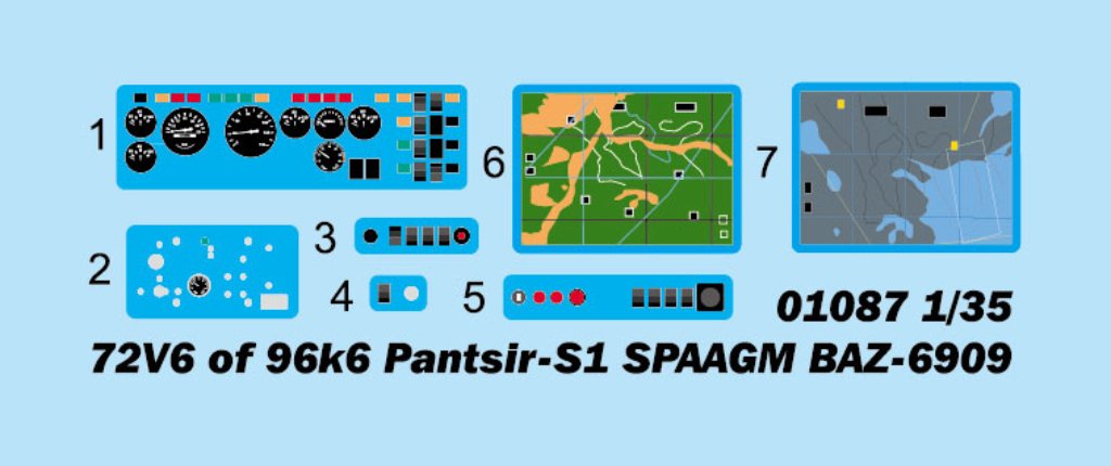 Trumpeter 01087 72V6 of 96k6 Pantsir-S1 SPAAGM BAZ-6909 1/35 – zdjęcie 3