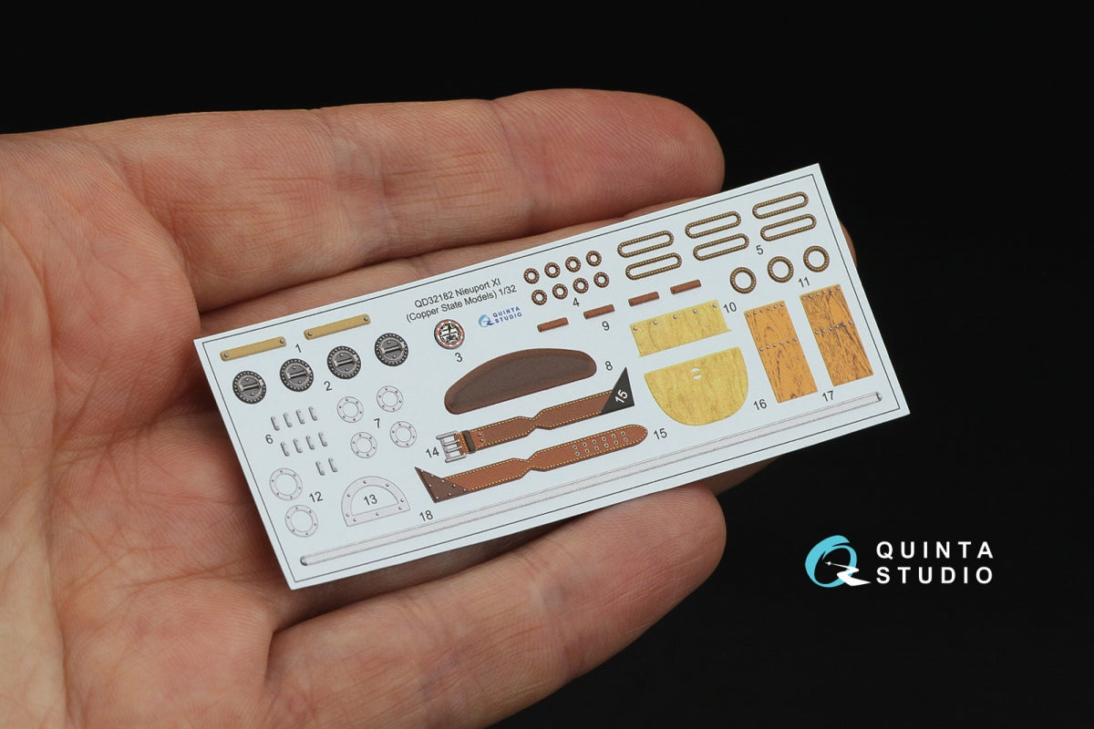Quinta Studio QD32182 Nieuport XI 3D-Printed &amp;amp; coloured Interior on decal paper (CSM) 1/32 – Bild 4