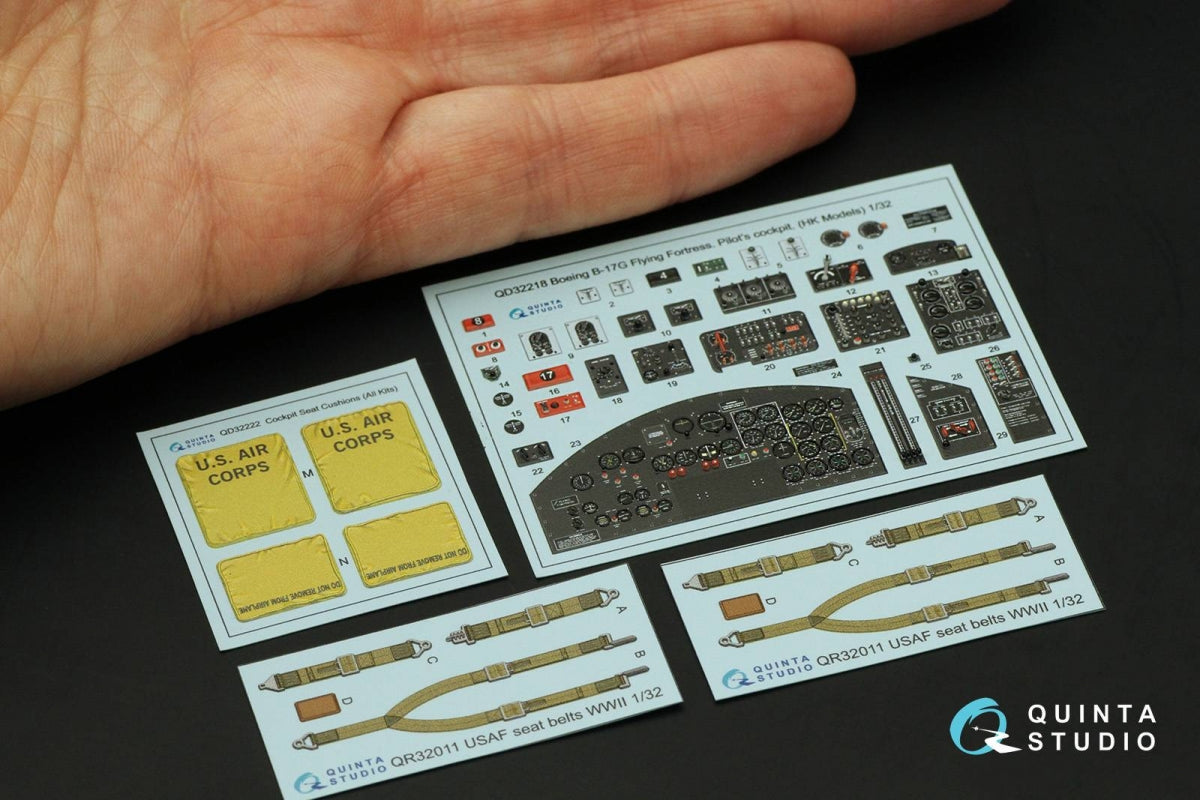 Quinta Studio QD32218 Boeing B-17G Navigator, bombardier, waist and tail gunners compartments. 3D-Printed coloured Interior (HK models) 1/32 – immagine 3