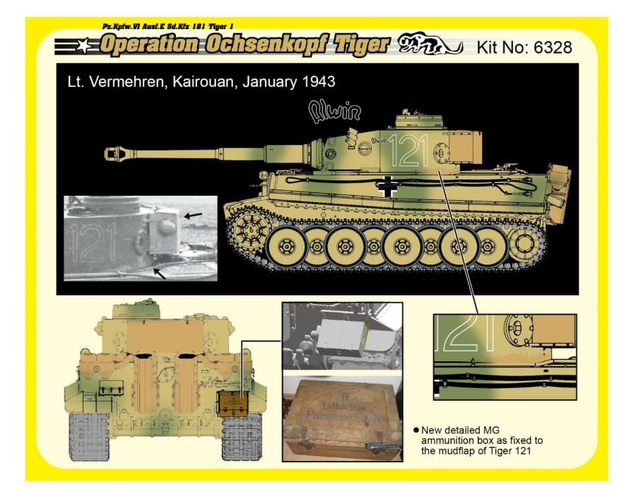 Dragon 6328 WWII German Pz.Kpfw.VI Tiger I Early Production 501 abt Operation Ochsenkopf 1/35 – image 6
