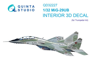 Quinta Studio QD32227 MiG-29UB 3D-Printed &amp;amp; coloured Interior (Trumpeter) 1/32