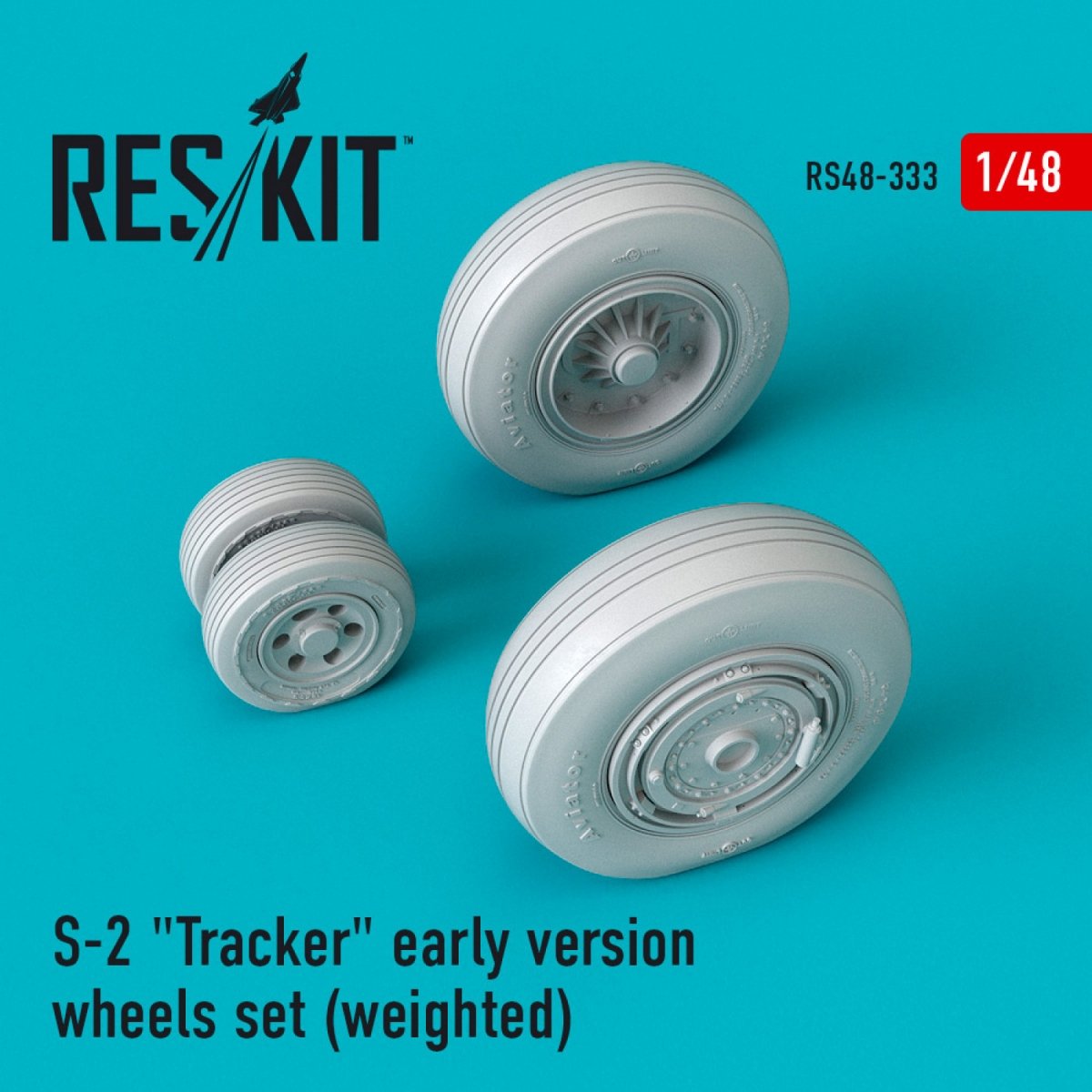 RESKIT RS48-0333 S-2 "TRACKER" EARLY VERSION WHEELS SET (WEIGHTED) 1/48