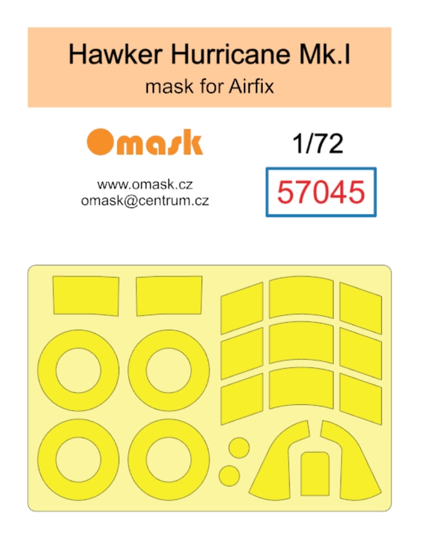 Omask 57045 Hawker Hurricane Mk.I mask (for Airfix) 1/72