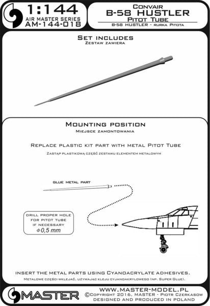 Master AM-144-018 Convair B-58 Hustler - Pitot Tube 1/144 – Bild 3