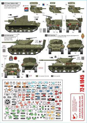 Star Decals 72-A1045 Royal Artillery # 1. 75th D-Day Special. The Big Guns - Sexton, Priest, Wolverine and Achilles 1/72 – immagine 2