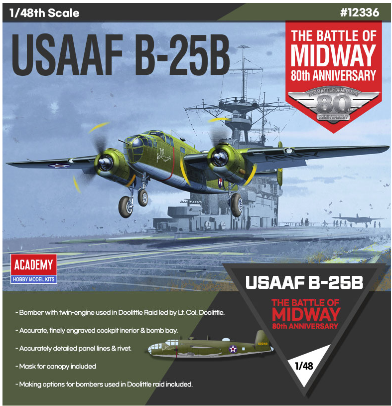 Academy 12336 USAAF B-25B THE BATTLE OF MIDWAY 80th ANNIVERSARY 1/48 – immagine 2