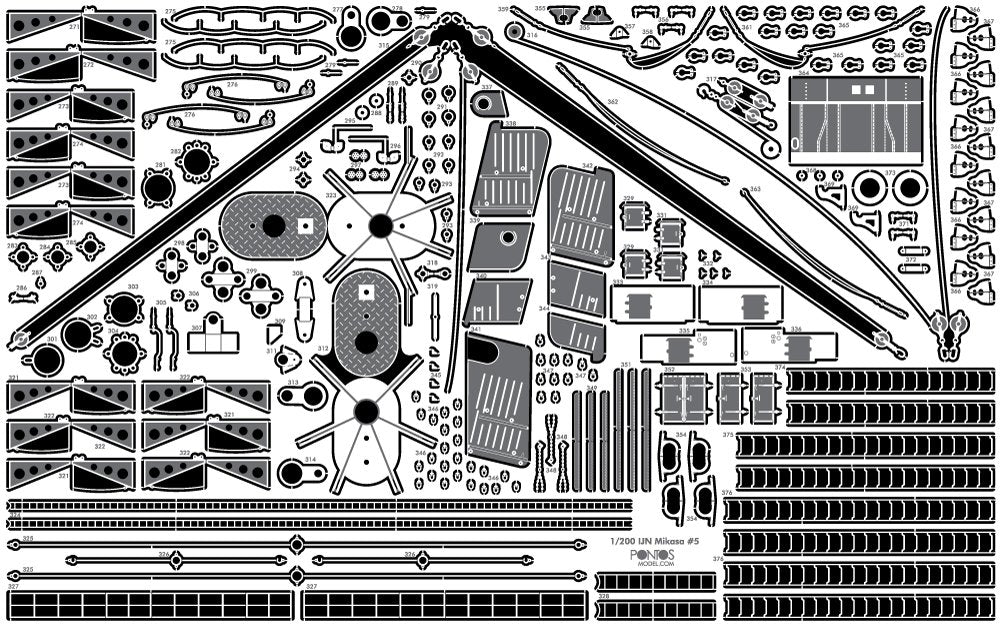 Pontos 23008F1 IJN MIKASA 1905 Detail Up Set 1/200 – immagine 28