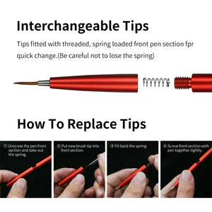 DSPIAE AT-FB03 Fine Brush With Replacable Point Tip - Grey / Precyzyjny pędzel z wymienną końcówką – Bild 3