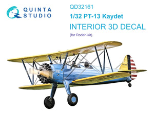 Quinta Studio QD32161 PT-13 Kaydet 3D-Printed &amp;amp; coloured Interior on decal paper (Roden) 1/32