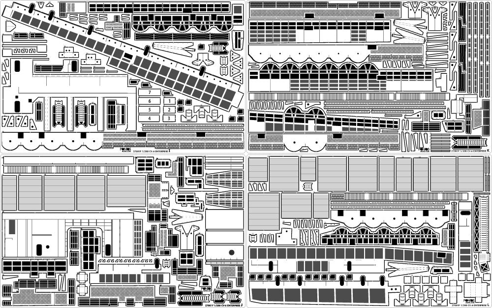 Pontos 27010fn 1/200 USS CV-6 Enterprise 1942 Detail Up Set (Teak Tone wooden deck) 1/200 – immagine 12