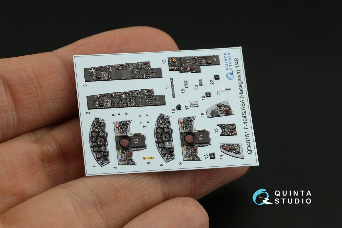 Quinta Studio QD48151 F-104S-ASA 3D-Printed &amp;amp; coloured Interior on decal paper (Hasegawa) 1/48 – immagine 7