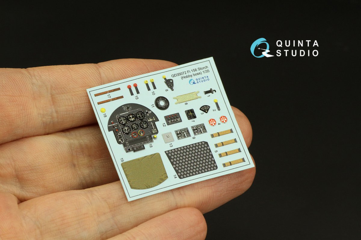 Quinta Studio QD35072 Fi 156C 3D-Printed &amp;amp; coloured Interior on decal paper (Hobby Boss (ex-Tristar)) 1/35 – immagine 2