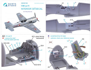 Intérieur imprimé en 3D et coloré sur papier décalcomanie Quinta Studio QD48184 La-11 (HobbyBoss) 1/48 – image 11