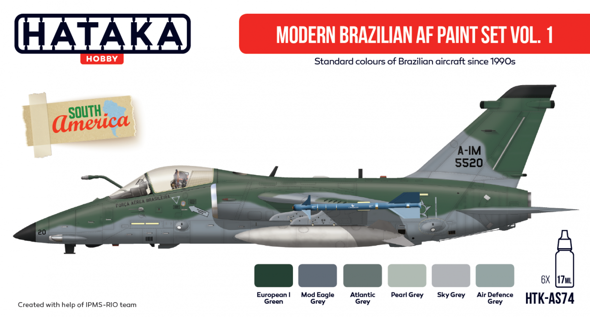 Hataka HTK-AS74 Modern Brazilian AF paint set vol. 1 (6x17ml) – imagen 2