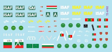 Star Decals 72-A1102 ISAF-Afghanistan # 3. Peacekeepers from Bulgaria, Hungary and Portugal. BRDM-2, BTR-80A, Panhard VBL. 1/72 – immagine 2