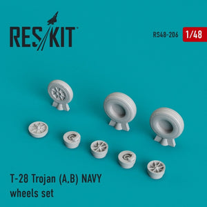 RESKIT RS48-0206 T-28 Trojan (A,B) Jeu de roues de la Marine au 1/48