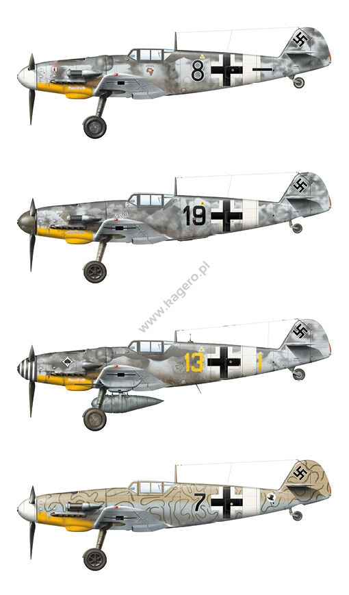Kagero 15034 Messerschmitt Bf 109s over the Mediterranean Part I (kalkomania/decals) EN/PL – immagine 7