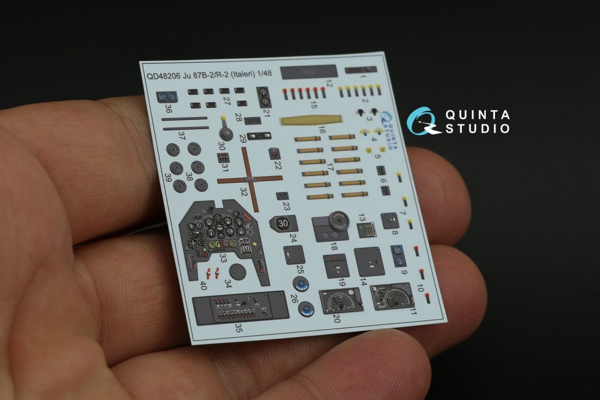 Quinta Studio QD48206 Ju 87B-2/R-2 3D-Printed &amp;amp; coloured Interior on decal paper ( Italeri ) 1/48 – Bild 8