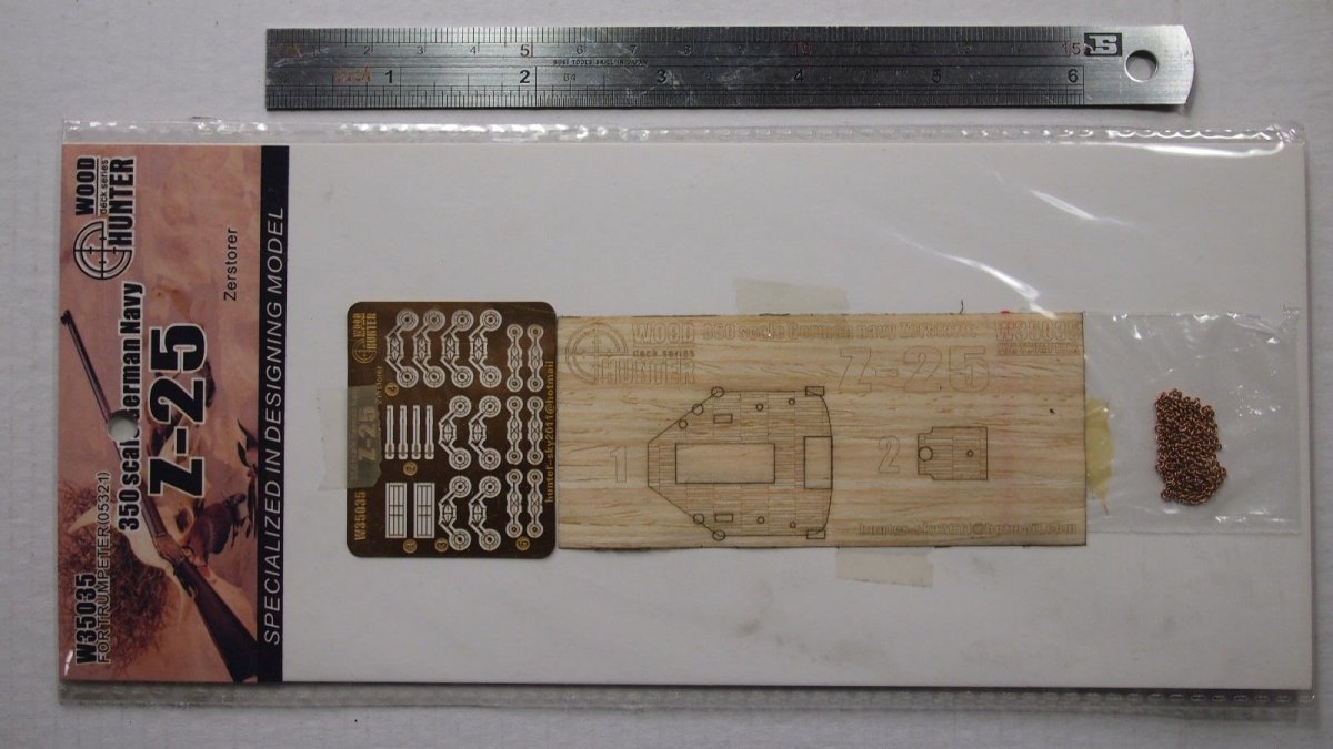 Wood Hunter W35035 Wood deck German Zerstorer Z-25 for Trumpeter 05321 1/350 – immagine 2