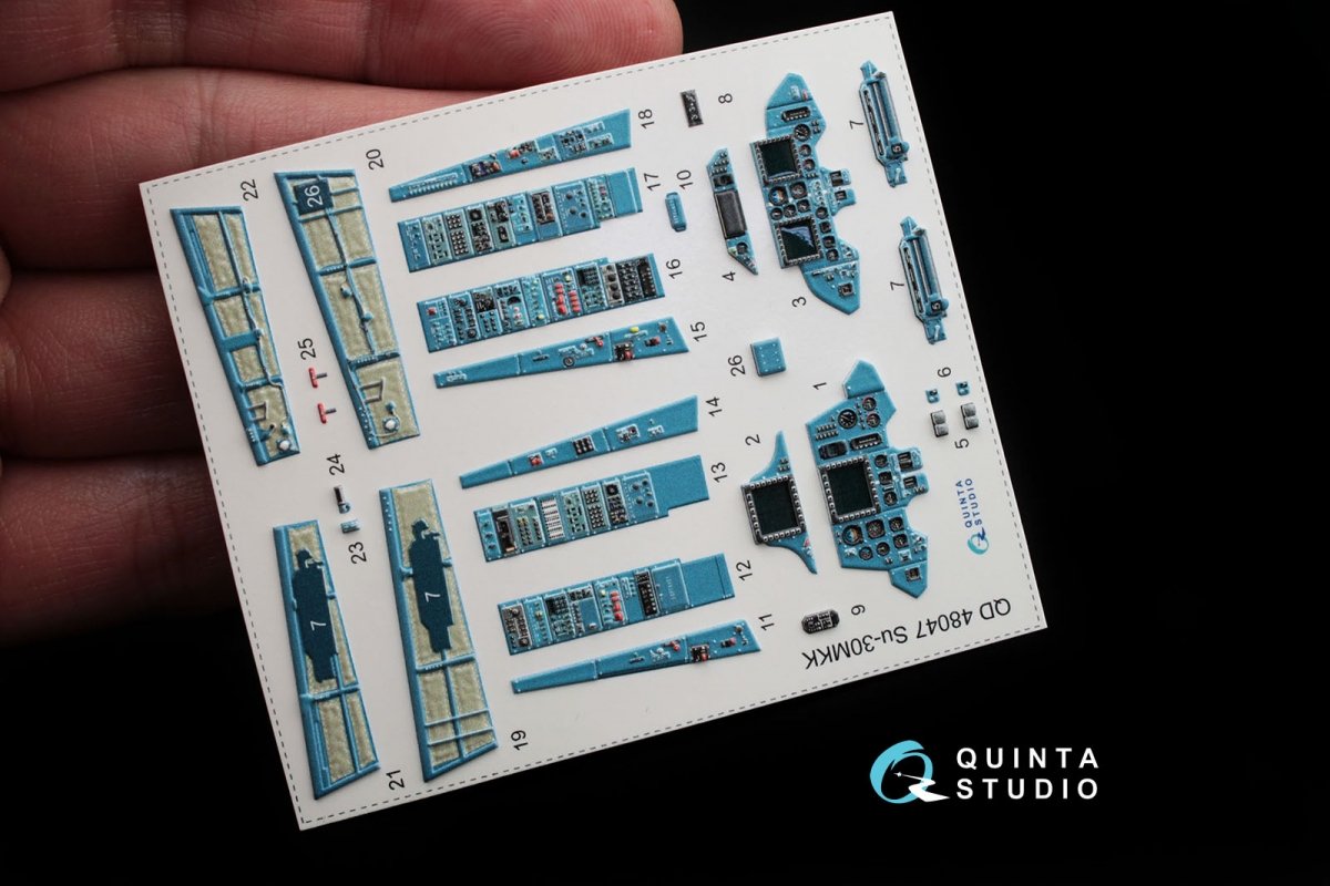 Quinta Studio QD48047 Su-30MKK 3D-Printed &amp;amp; coloured Interior on decal paper (for HobbyBoss kit) 1/48 – immagine 2