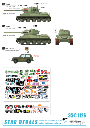 Star Decals 35-C1126 HVO (Croat). M-84, BRDM-2 2S1 Gvosdika, M-60P, M53/70 Praga, VW T3 1/35 – immagine 2