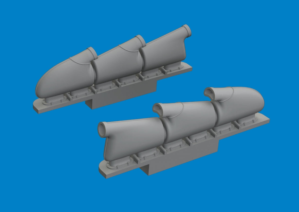 Eduard 672408 Spitfire Mk. V three-stacks exhaust rounded PRINT Tamiya 1/72 – Bild 4